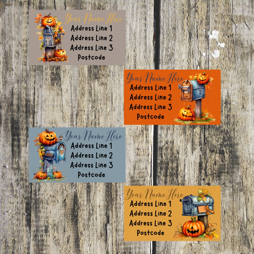 Pumpkin Mailbox Mini Address Labels Mixed Sheet - Etsy