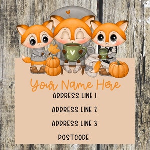 Autumn fox address labels
