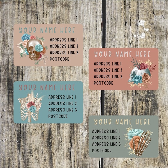 Gothic Address Labels Mixed Sheet Etsy