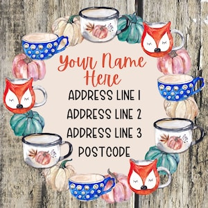 Autumn mug address labels
