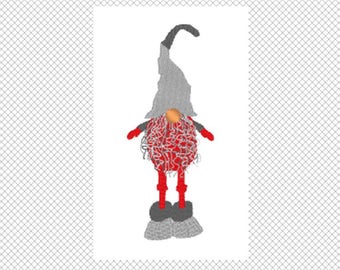 Swedish Gnome  - Tomte - Christmas - Embroidery Design - 5x7 hoop - multiple formats