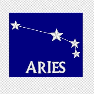 Aries celestial zodiac embroidery design - 2 sizes - multiple formats- instant download