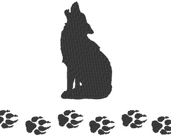 Wolf - Wolf Tracks - UP North - Embroidery Design File - multiple formats -  sized for 5x7 hoop - instant download