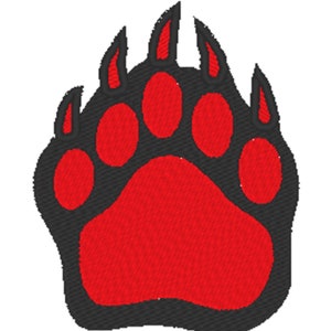 Bear Paw Embroidery Design File 2 colors - multiple formats -  5 sizes - instant download