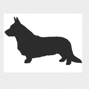 Hund Silhouette - Corgis mit Schwanz - Stickerei Design-Datei - Instant Download - mehrere Größen - mehrere Formate