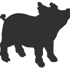 Silhouette - Pig Embroidery - Design file Instant download - 3 sizes