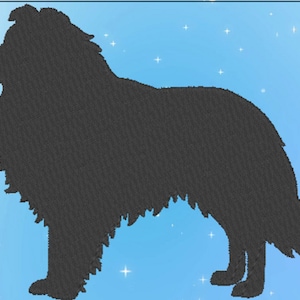 Solid Border Collie Embroidery Design File - multiple sizes and formats - instant download