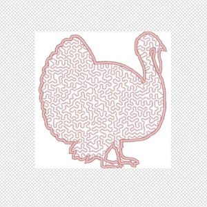 Turkey Applique Embroidery Design Instant Download multiple formats, sizes and edging