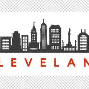 Cleveland- City Skyline - Ohio - Embroidery Design File - multiple formats - 3 sizes- instant download
