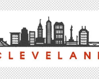 Cleveland- City Skyline - Ohio - Embroidery Design File - multiple formats - 3 sizes- instant download