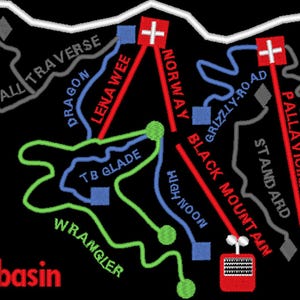 A Basin (Arapahoe) Colorado Resort skiroute kaart borduurwerk ontwerpbestand - meerdere formaten - direct downloaden