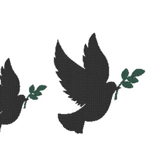 Dove Embroidery Design File - multiple formats - one or two color design - 5 sizes - instant download