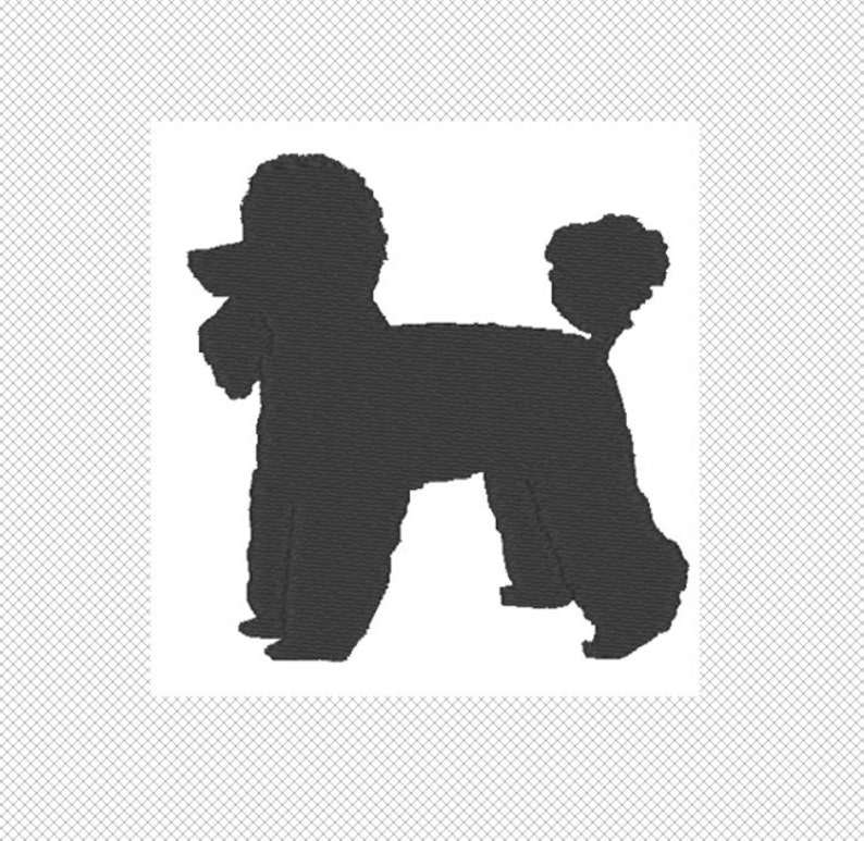 Poodle Embroidery Design File multiple formats one color design 5 sizes instant download silhouette embroider decal embroidery image 3