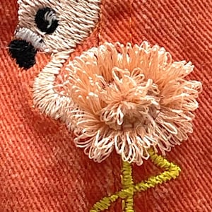 Wzór do haftu maszynowego Baby Flamingo Fringe - 2 rozmiary