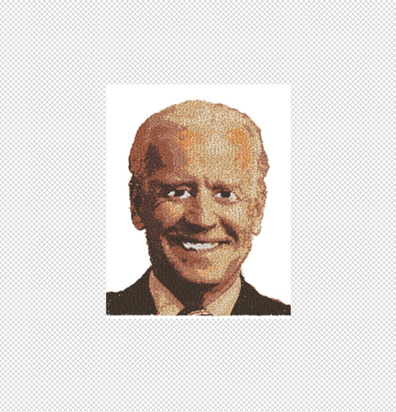Joe Biden Photo Stitch Embroidery Design file sized for 5x7 | Etsy