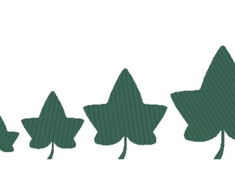 Ivy Leaf Embroidery Design File - multiple formats - one color design - 5 sizes - instant download