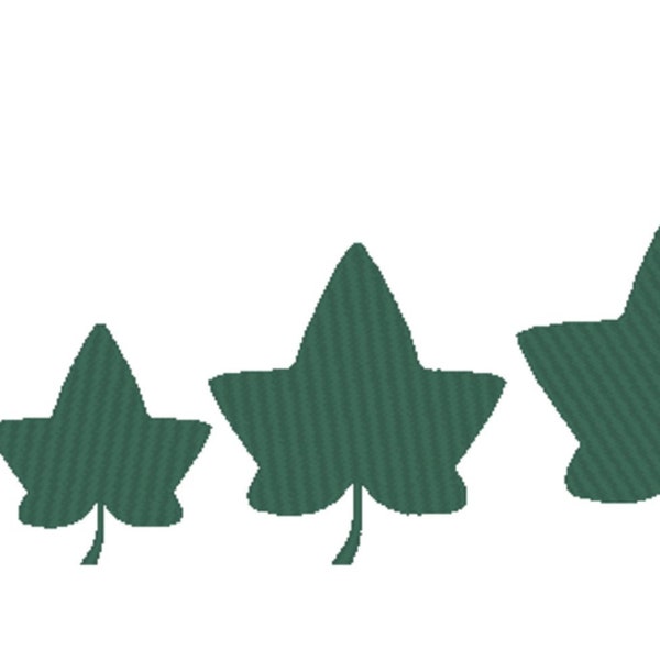 Ivy Leaf Embroidery Design File - multiple formats - one color design - 5 sizes - instant download