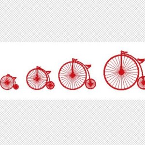 Vintage Bicycle Embroidery Design File - multiple formats - 4 sizes - one color design - instant download