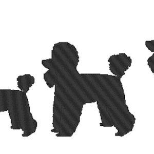 Poodle Embroidery Design File multiple formats one color design 5 sizes instant download silhouette embroider decal embroidery image 1