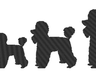 Poodle Embroidery Design File - multiple formats - one color design - 5 sizes - instant download - silhouette embroider - decal embroidery