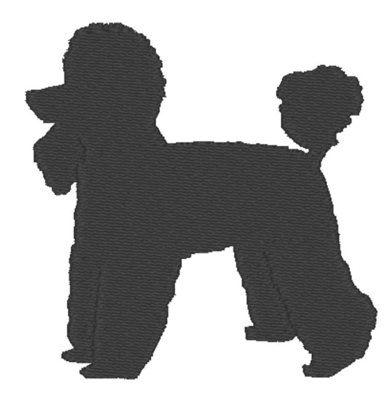 Poodle Embroidery Design File multiple formats one color design 5 sizes instant download silhouette embroider decal embroidery image 4