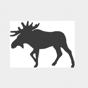 Solid Moose Embroidery Design File - multiple formats - one color design -5 sizes - instant download