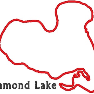 Diamant See in Atwater Minnesota Stickdatei, 2 Größen, 2 Versionen, mehrere Formate, direkter Download