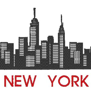 New York City Skyline Embroidery Design (5x7 Hoop) (Digital Download)