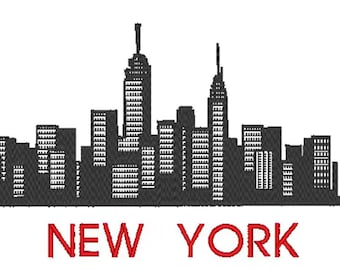 New York City Skyline Embroidery Design (5x7 Hoop) (Digital Download)