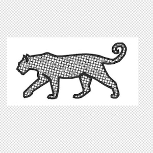 Panther Embroidery Design File - multiple formats - motif fill -  5 sizes - instant download