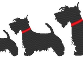 Solid Scottish  Terrier Embroidery Design File - multiple sizes and formats - instant download