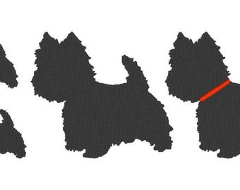 Westie Embroidery Design – 2 Sizes, Silhouette (Digital Download)