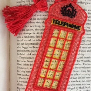 FSL BookMark London Phone Booth - Book Lovers Gift - London is Calling - FSL - Embroidery Design - Multiple Formats