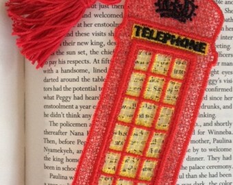 FSL BookMark London Phone Booth - Book Lovers Gift - London is Calling - FSL - Embroidery Design - Multiple Formats