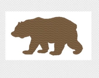 Grizzly Bear Embroidery Design – One Color, Multiple Sizes (Instant Download)