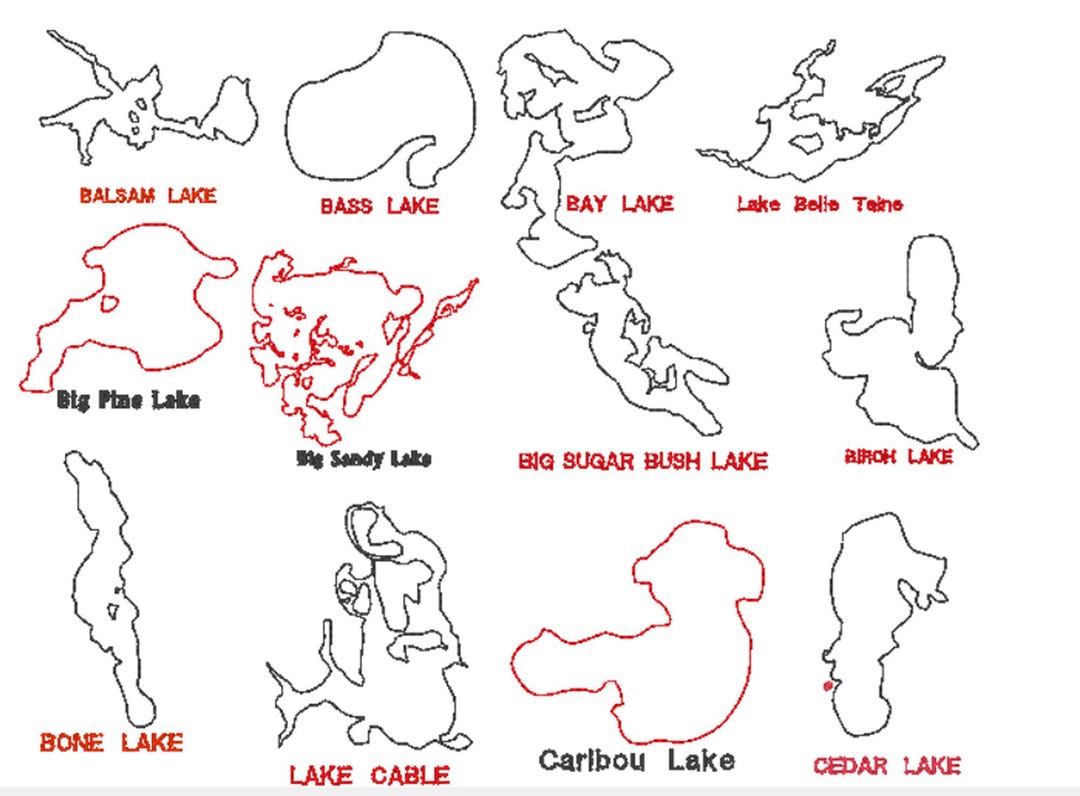 Lake Map Embroidery Design – Satin & Running Stitch (digital Download ...