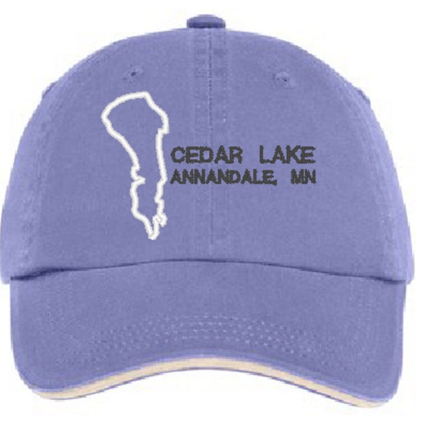 Cedar Lake, Annandale Minnesota machine embroidery design file, 3 sizes, mulitple formats, instant download