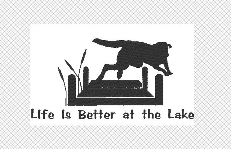 Lake Dog Embroidery Design - Life is Better, Multiple Formats (Instant Download) image 4