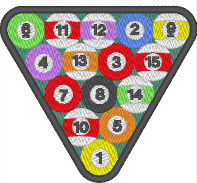 Pool Balls Embroidery Design Sized for a 4 Inch Hoop Etsy