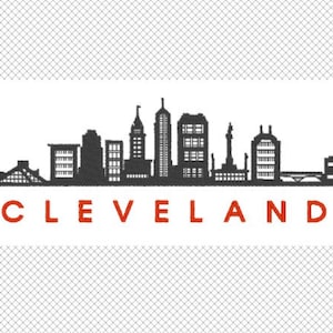 Cleveland- City Skyline - Ohio - Embroidery Design File - multiple formats - 3 sizes- instant download