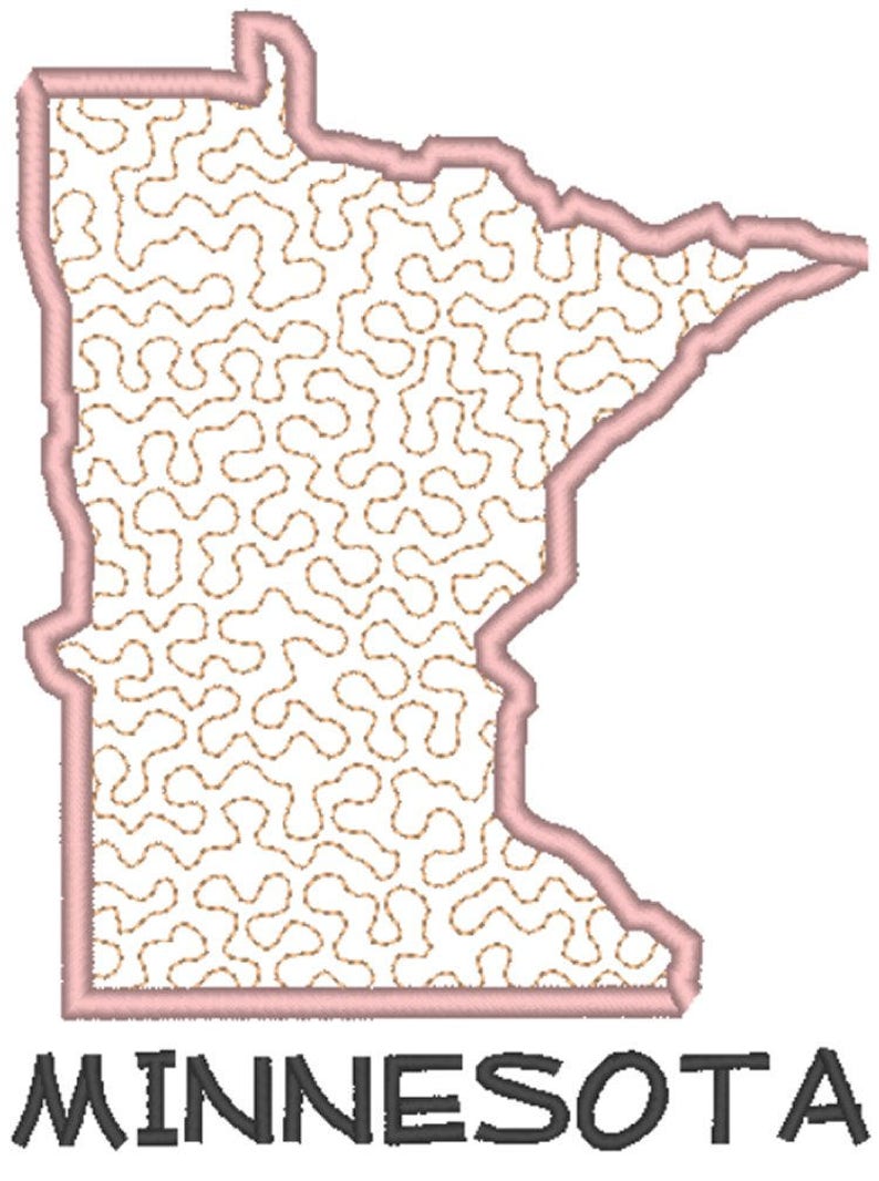 Minnesota Applique Embroidery Design File Multiple Formats Etsy