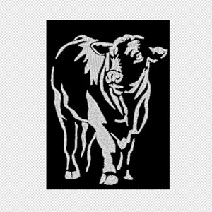 Angus Cattle - Cow - Steer - Embroidery Design Instant Download multiple formats, sizes