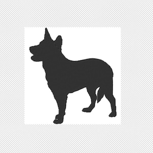 Australian Cattle dog Embroidery Design File - multiple formats - one color design - 4 sizes - instant download - silhouette embroider