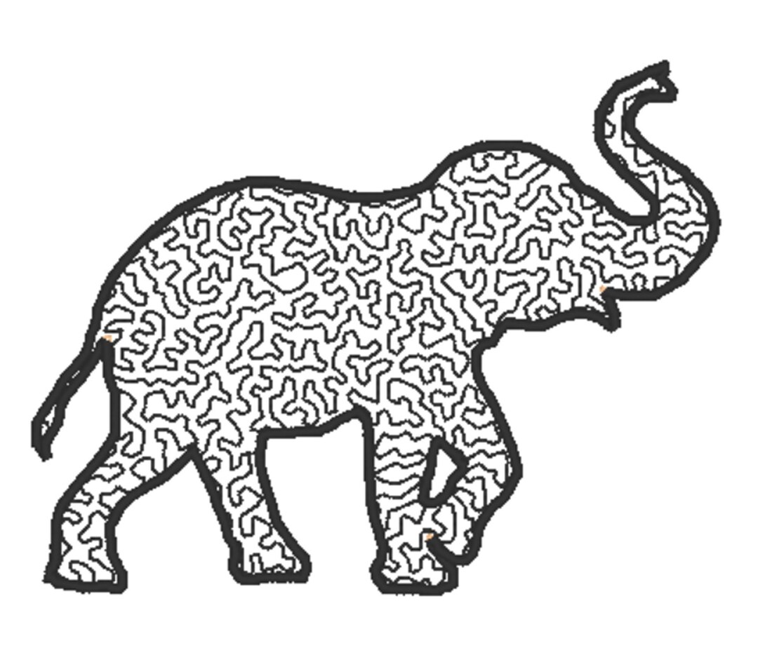 Elephant Applique Embroidery Design File Multiple Formats 4 Sizes