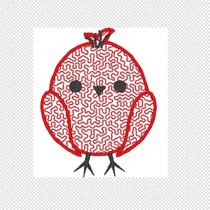 Little Birdie Embroidery Design Instant Download solid design and applique design