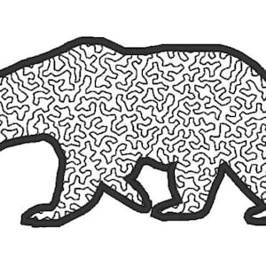 Applique black Bear Embroidery Design File - multiple formats - 3 variations, 3 sizes - instant download