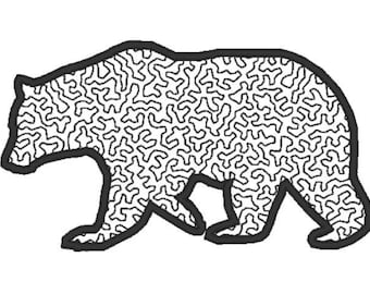 Applique ours noir broderie Design fichier - Téléchargement instantané de plusieurs formats - 3 variantes, 3 tailles-