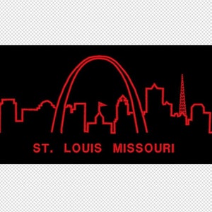 St Louis- City Skyline - Missouri - Embroidery Design File - multiple formats - 2 sizes- instant download