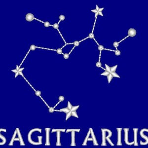 SAGITTARIUS celestial zodiac embroidery design - 2 sizes - multiple formats- instant download