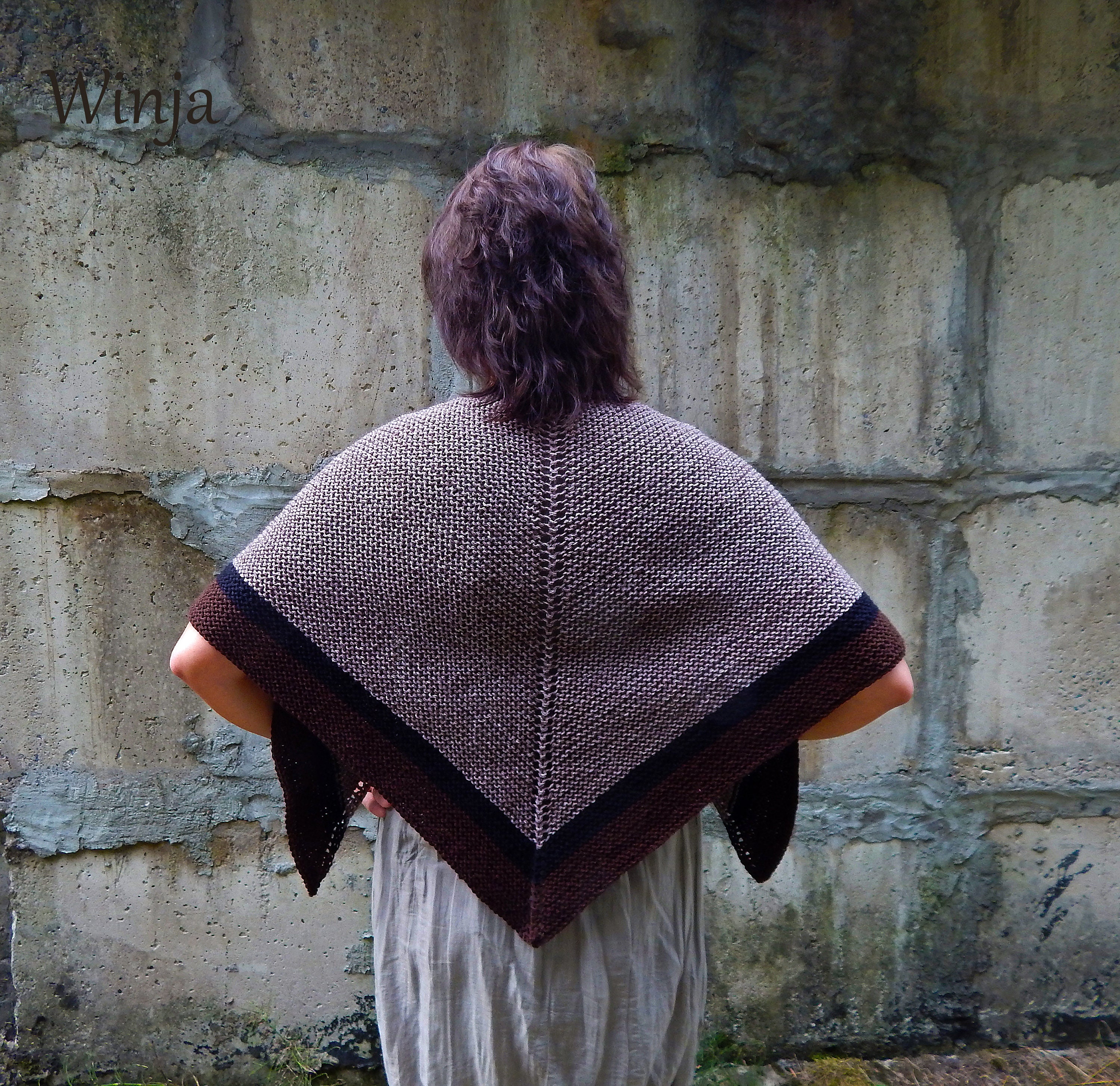 knitted wool shawl